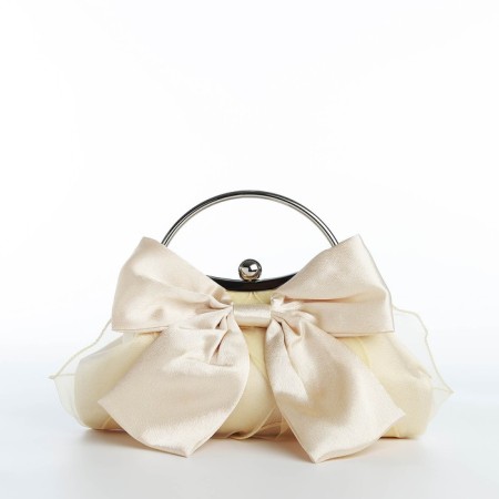 Clamp bag on the farmar, beige color