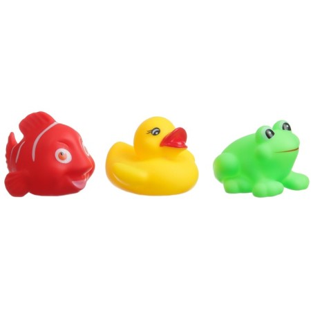Набор игрушек для ванны "На пруду" + сачок + 3 пвх игрушки, Крошка Я-11