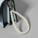 Handle for a bag, pearl beads, 30 ± 1 bead, with carbine, white/silver color
