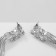 Hanging earrings with the ode "Odyssey" rectangle, white color in silver