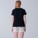 Female home set (T -shirt/shorts), black/milk color, size 48