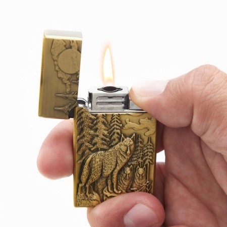 Gas lighter "Wolf", Piezo, 1.2 x 3.2 x 6.2 cm-4