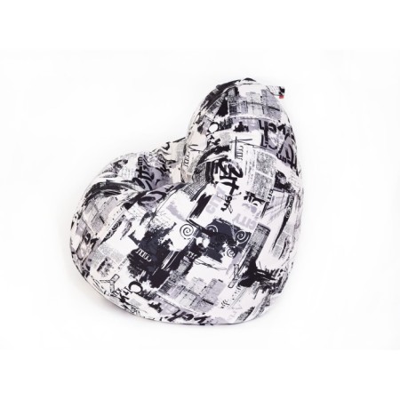 The junior chair, size 75x100 cm, velor, black and white-2