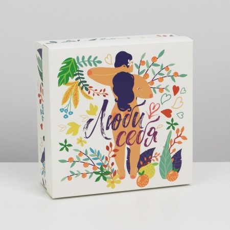 Gift folding box, packaging, “tropics”, 17 x 17 x 7 cm-2