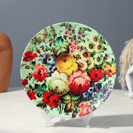 Decorative plate "Zhostovo", D = 19.5 cm