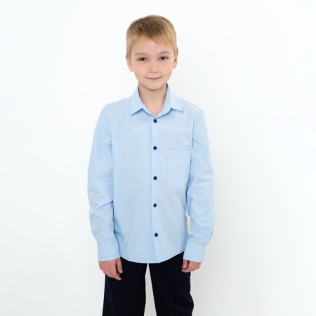 School shirt for a boy, blue color, height 140 cm