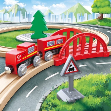 HAPE Railway "Classic Set", wooden, 19 elements-2