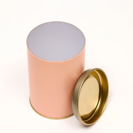 Tubus 73x110 mm (90 mm inner height), cardboard, peach, metal cover-1