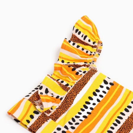 A set for a girl, the color is light beige/black/orange, height 128 cm-6