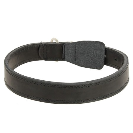 Collar of double-sewn leather, Osh 50-62 x 3 cm, mix of flowers-1