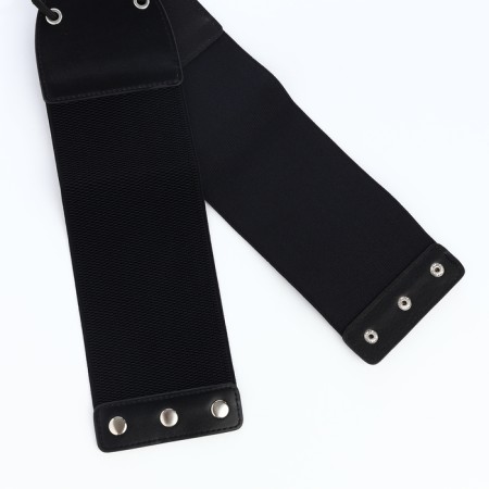 Women's belt, width 10 cm, black color-2