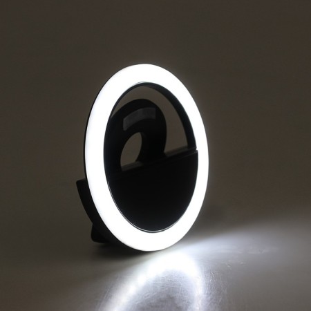LED ring lamp for the phone Luazon Aks-06, 3 modes, 80 mAh, black-1