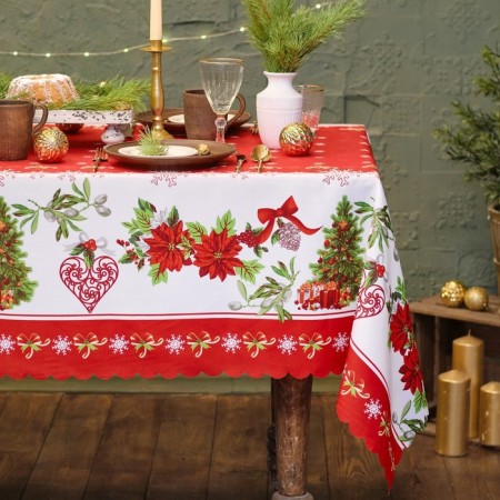 The tablecloth of the New Year's share "Cozy holiday" 110*145 cm, 100% p/e
