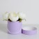 Gift box, round, lavender, with a lace, 12 x 12 cm