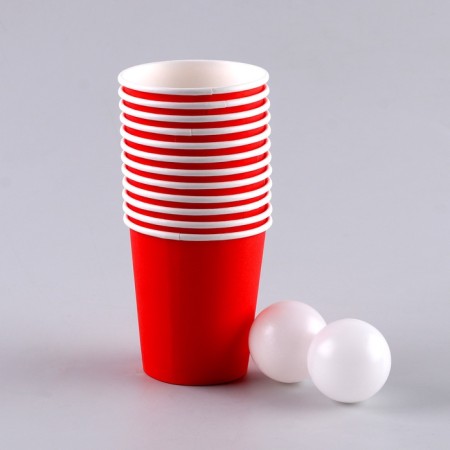 Set of paper dishes disposable beer-pong ”, 12 glasses, 2 balls-3
