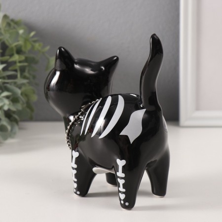 Копилка керамика "Котик-скелет" 12,4х6,6х13,8 см-2