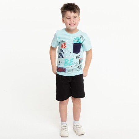 Children's shorts, black color, height 110-116 cm-5