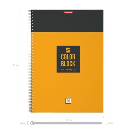 A4 notebook, 60 sheets in a cage on the crest Erichkrause Color Block, cover coated cardboard, mix-8
