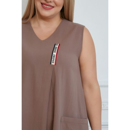 Sarafan female, size 62, brown color-5