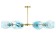 Murano chandelier 8he27 60W Blue gold 90x90x35cm Bayerlux