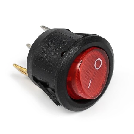 Keyboard switch with backlight, diameter 23 mm, red