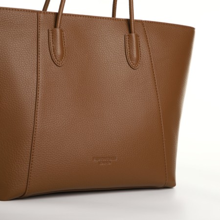 Bag Women's Shoper with zipper, brown color-3