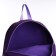 A backpack with a zipper, external pocket, purple color