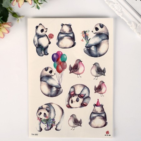 Tattoo on the body color "Panda" 21x15 cm