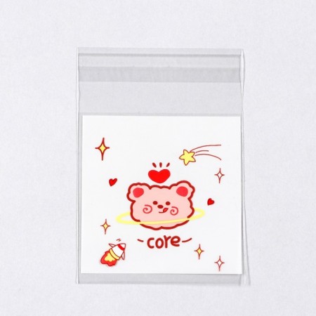 BOPP package with sticky tape, "Korean style", 7*7+3cm mix-1