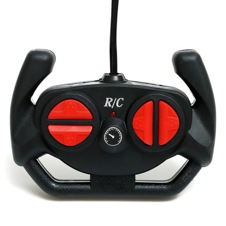 Racing machine on the radio control, works from batteries, the color of the blue-black-4