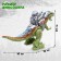 Dinosaur "Rex", shoots balls, works from batteries, light and sound, green color