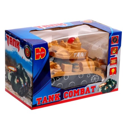 Tank "Attack", light and sound effects, works from batteries, mix-9