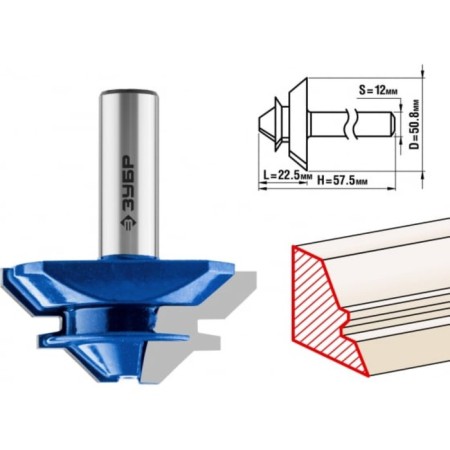 Clester's cutter 28724-50.8, for angular scraping, 50.8 x 22 mm
