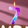 Candle in the cake on the skewer "Galaxy", the number 7, 9 cm, giant