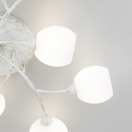 Ceiling chandelier Citilux "Florida" CL148190, 92x92x14.5 cm, 9x60W, E14, white color-7