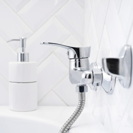 Shower mixer RMS SL86-003, one-leaf, with a shower set, chrome-2