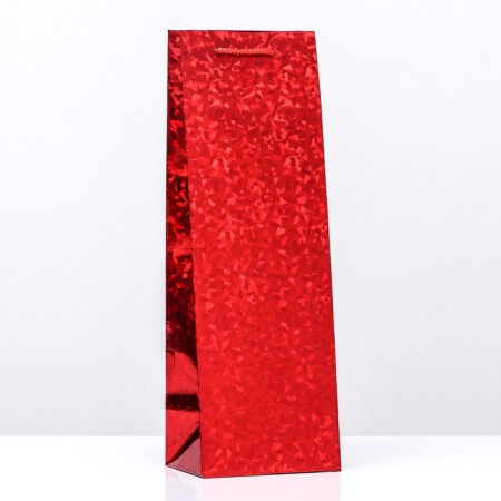 Gift package, foil, "red" 35 x 12 x 9 cm under a bottle