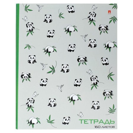 Notebook on rings, 160 sheets in the panda cage, solid cover, glossy lamination, with a change of block