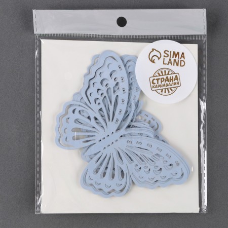 Set for decorating "Butterflies", set 12 pcs, color of makarun blue-4