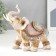 Souvenir Polystone "Elephant in Popon with sapphires" under a tree 14x16x7.5 cm