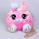Children's fur “bunny” bag, pink color, 15.5x12.7x4 cm