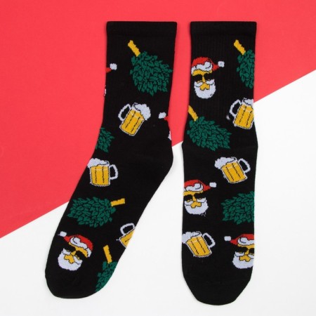 New Year. New Year's socks KAFTAN "Bank NG" Size 41-44 (27-29 cm), black color