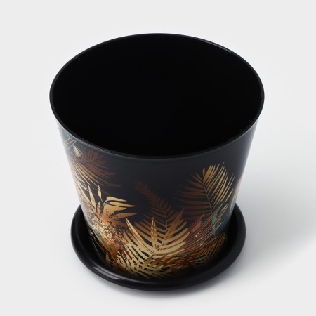 Pot for the flowers of the shade "Goldi", 800 ml, black color-1