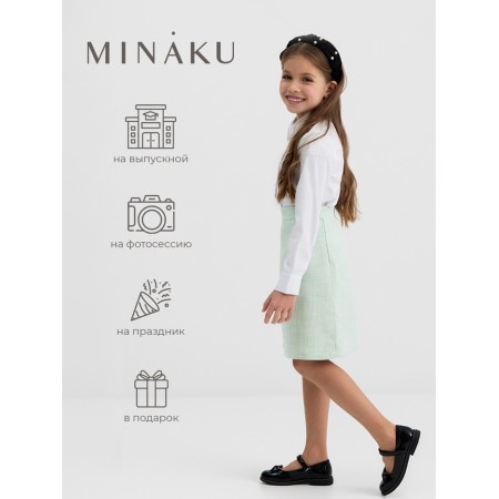 Юбка для девочки, MINAKU :Party Dress, цвет зеленый, рост 122 см-2