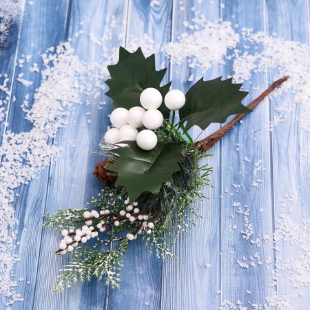 Decor "Winter charm" bumps balls Greens, 22 cm-3