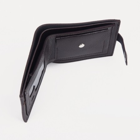 Male purse for magnet, for bills, for cards, for coins, dark brown color-3