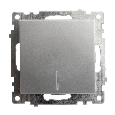 1-clavic switch with indicator, 250V, 10A, Stekker series Katrin, silver, GLS10-7101-03 1022442