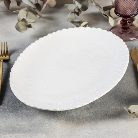 Porcelain oval porcelain Magistro "Blanche. Flower ", the color is white-1