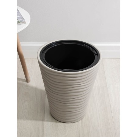 Kashpo for flowers with an insert "Dune", 19.5 l, cream color-1