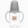 A bottle for feeding "Happy" 150 ml, cylinder, with handles, color gray color